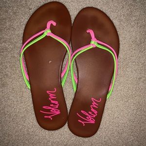 Women’s Neon Strapped Flip Flops